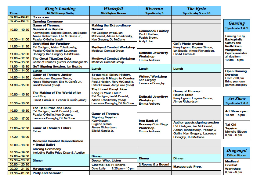 TitanCon 2014 Schedule