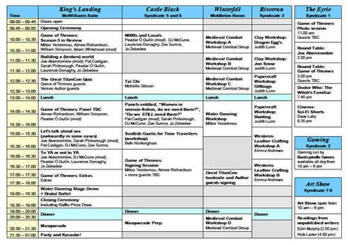 TitanCon 2015 Schedule